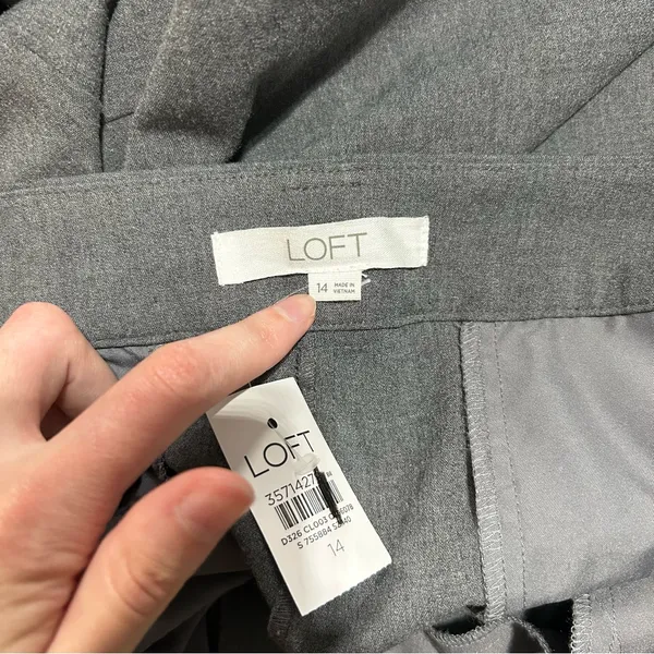 LOFT Cargo Wide Leg Trouser Pants Grey Size 14 Work Office Corpcore - Image 7