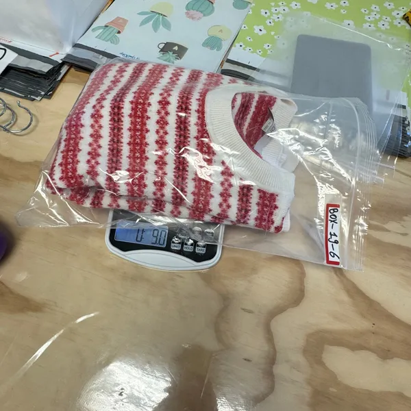 NWT LOFT‎ Women's Fair Isle Striped Crew Neck Sweater Red White XS S/766805 - Image 13