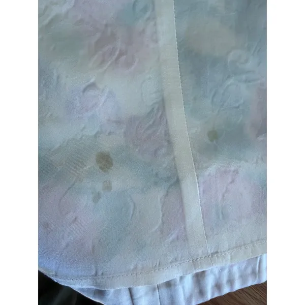 Tibi Strapless Floral Embroidered Silk Dress Cream Small - Image 10