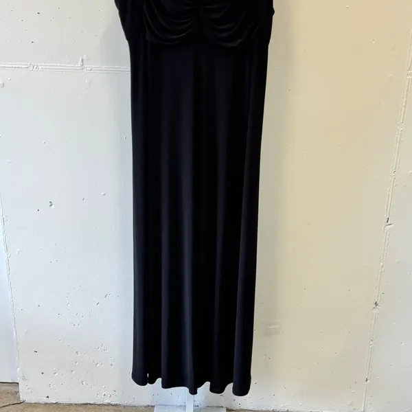 Vikki Vi Black Ruched Sweetheart Neck Sleeveless Maxi Dress Plus Size 1X Jersey - Image 4
