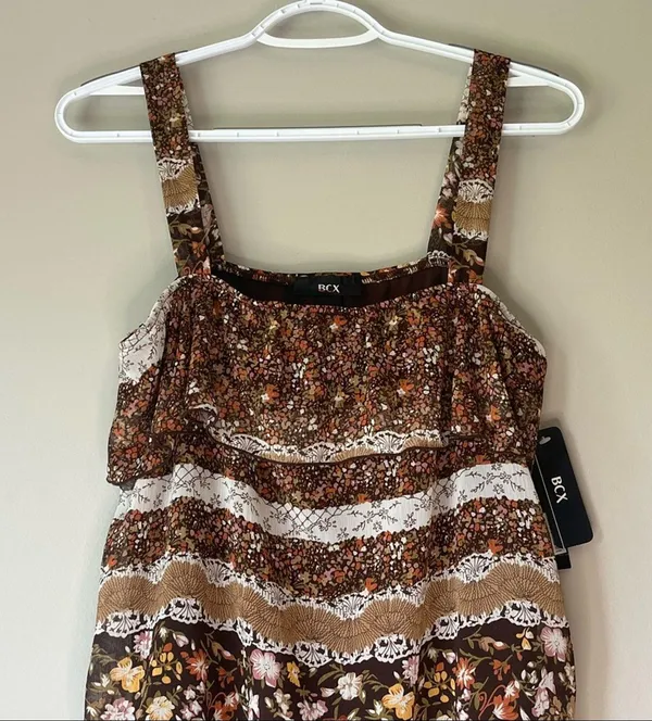 NWT! BCX Brown Patterned Dress Size - Image 3