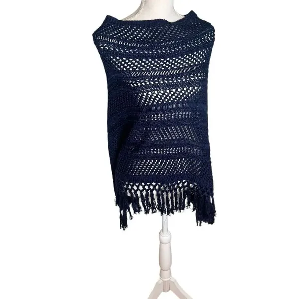 Lily Pulitzer 100% Cotton Viala Sweater Wrap, One Size, Navy - Image 3