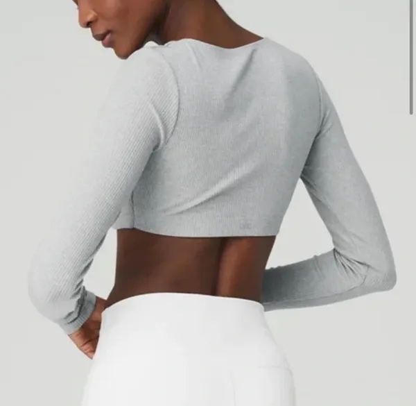 Alo Yoga Ribbed Long Sleeve Crop - Image 2
