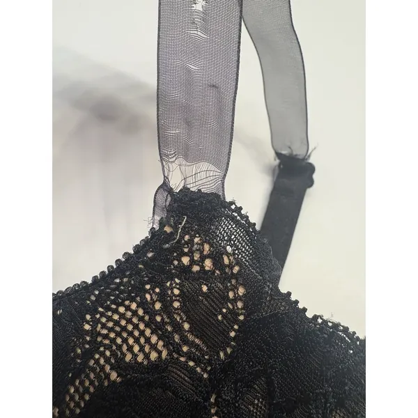 Victoria's Secret X Chantal Thomass Vintage Garter Teddy Lace Lingerie 34C Black - Image 9
