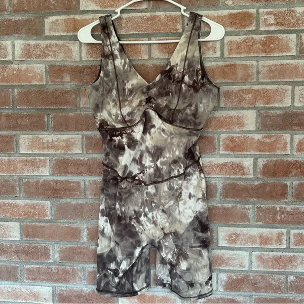 Gymshark Elevate All In One Bodysuit Romper Brown Tie Dye Women’s Large L Yoga - Image 2