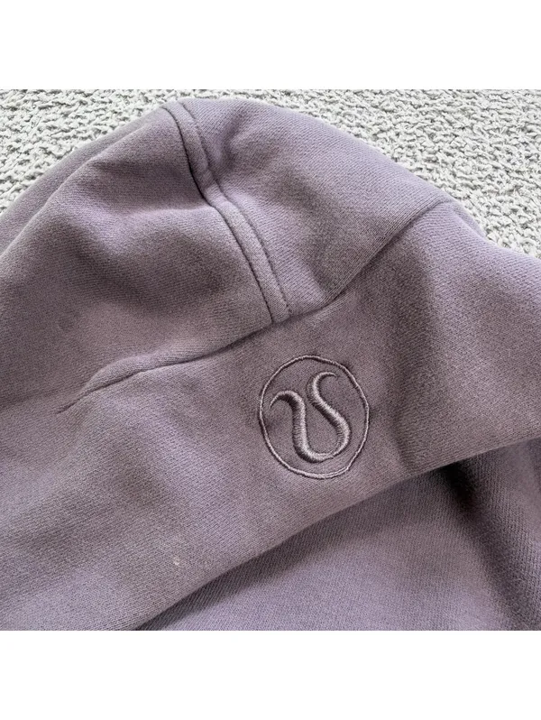 Lululemon Scuba Oversized Half Zip Hoodie XS/S Purple Cropped Yoga Running Gym - Image 7