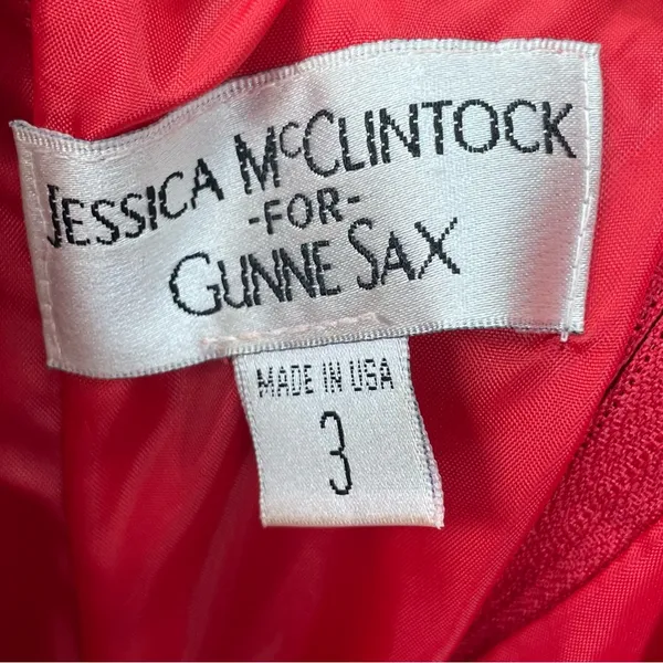 Vintage Jessica‎ McClintock for Gunne Sax Prom Dress Homecoming Strapless Red 3 - Image 3