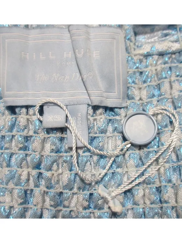 NWoT Hill House Ellie Nap Dress in Blue White Brocade Smocked Tiered Midi XS - Image 7