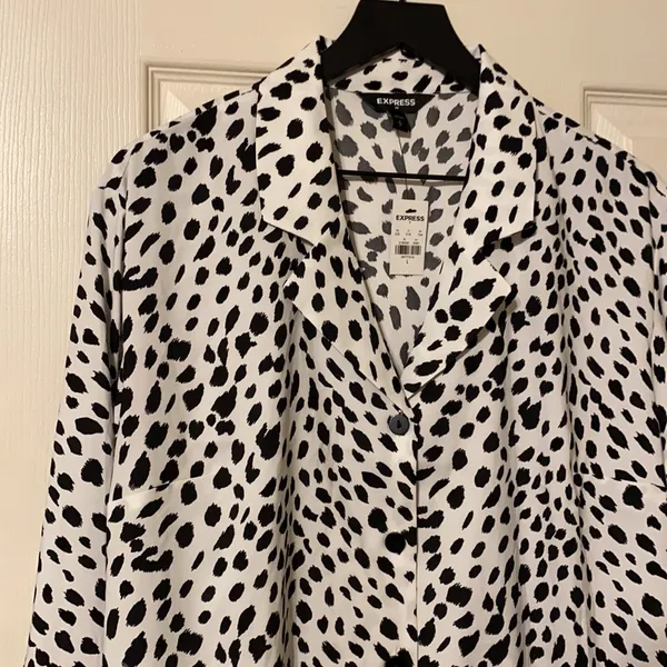 NWT Express Dalmatian spotted button down blouse - Image 3