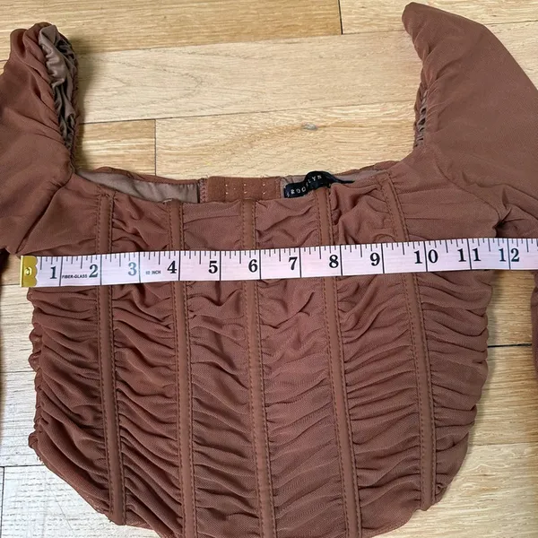 Brooklyn Karma Brown long sleeve corset top - Image 5