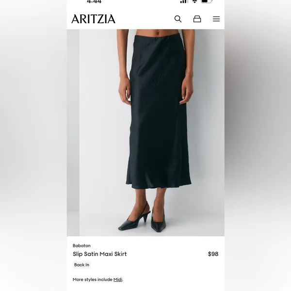 Aritzia Babaton Black Slip Maxi Dress - Image 3