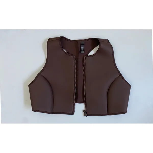 SKIMS Rubberized Scuba Swim High Neck Bikini Top Cocoa 2X Womens‎ Plus Size - Image 5
