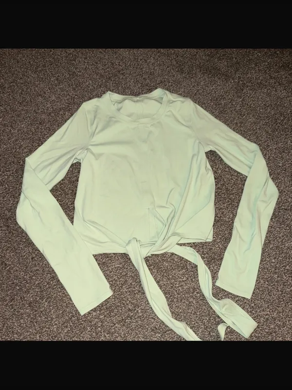 Lululemon Time to Restore Nulu Long Sleeve Shirt Silver Blue - Image 2
