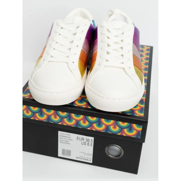 KURT GEIGER LONDON | New! Women's Lane Stripe Low-Top Sneakers - Image 5