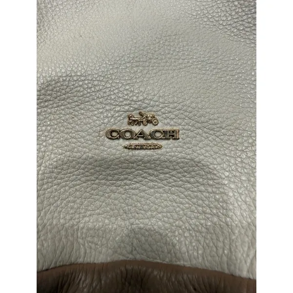 Coach Elle Hobo Colorblock Leather Shoulder Bag Chalk‎ Taupe Black 3154 - Image 5