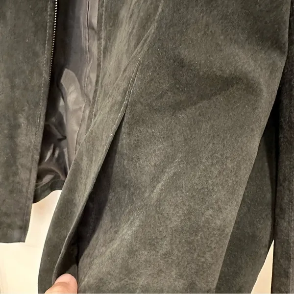 Pritti By Kristin Blake Genuine Suede Leather Jacket Black 1X Minimal Classic - Image 9