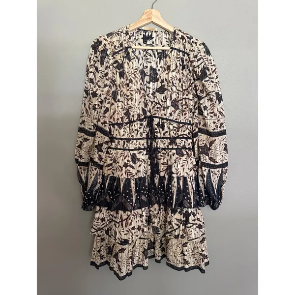 ULLA JOHNSON Nina Long Sleeve Mini Dress Size 4 - Image 4