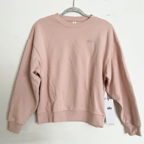 Alo Accolade Crew Neck Pullover Pink Quartz XS - Image 2