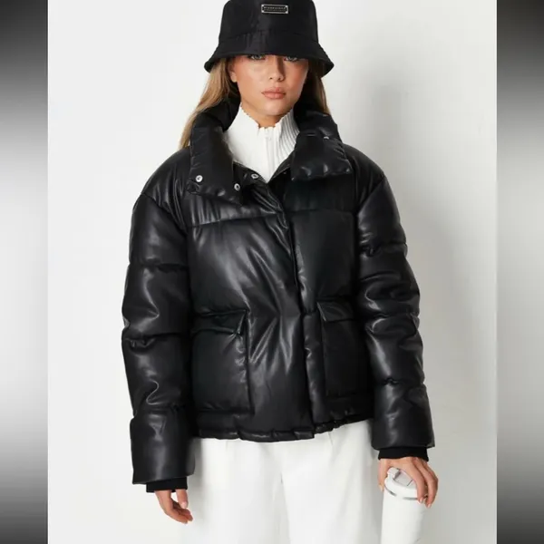 Missguided faux leather puffer - Image 2