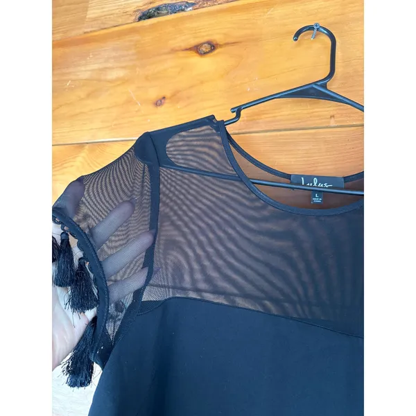 Lulus Iced Latte Black Shift Dress Little Black Dress LBD Party Size L - Image 4