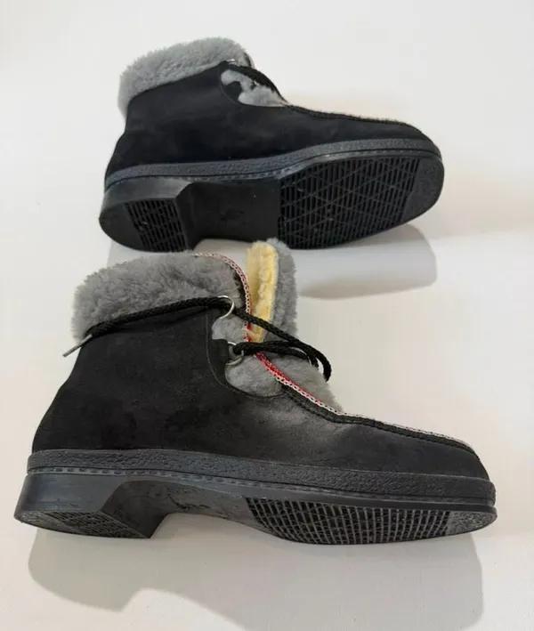 Vintage Snowland Women's Faux Fur-Lined Ankle Après Ski Boots in Black and Gray - Image 6