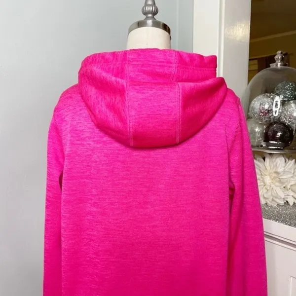 Adidas Pink Fleece Hooded Sweatshirt Size Small - Image 6