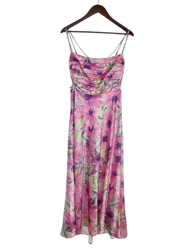 ASTR Antlia Pink Floral Spaghetti Strap Midi Dress Medium Wedding Guest Formal - Image 3