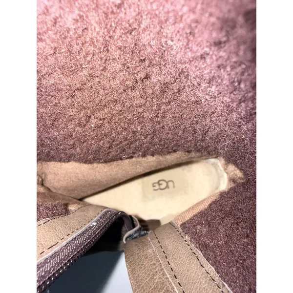 UGG Robbie Women's Size 10 Brown Leather Wool Zipper‎ Waterproof - Image 8