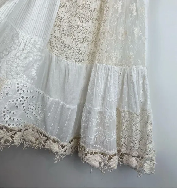 Antica Sartoria Crochet Lace Boho Mini Dress Beachy Sz S/M - Image 14