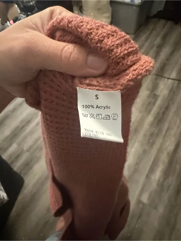 Waffle-Knit Turtleneck Sweater - Dusty Rose - Image 3