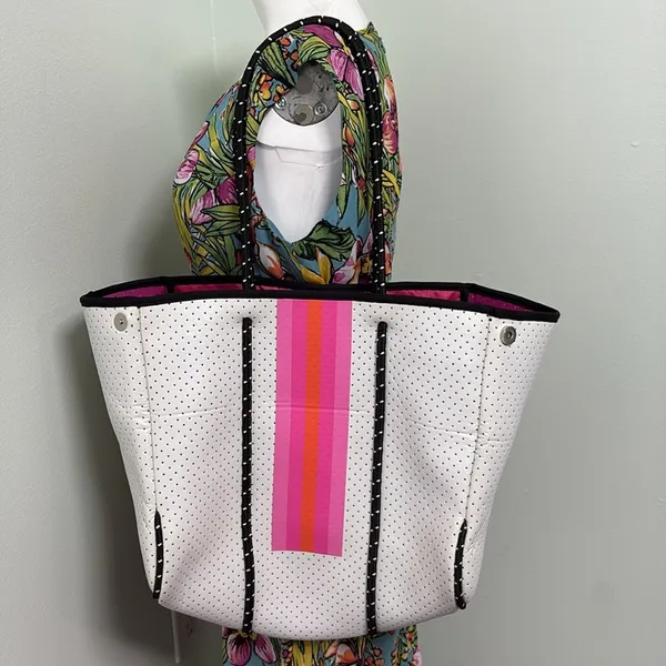 Neoprene Lemonbella Tote Bag White - Image 6