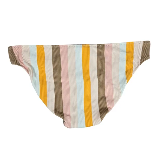Aerie Ribbed Stripe Bikini Bottoms Ivory Gold Neutral Tan Size XXL‎ - Image 2