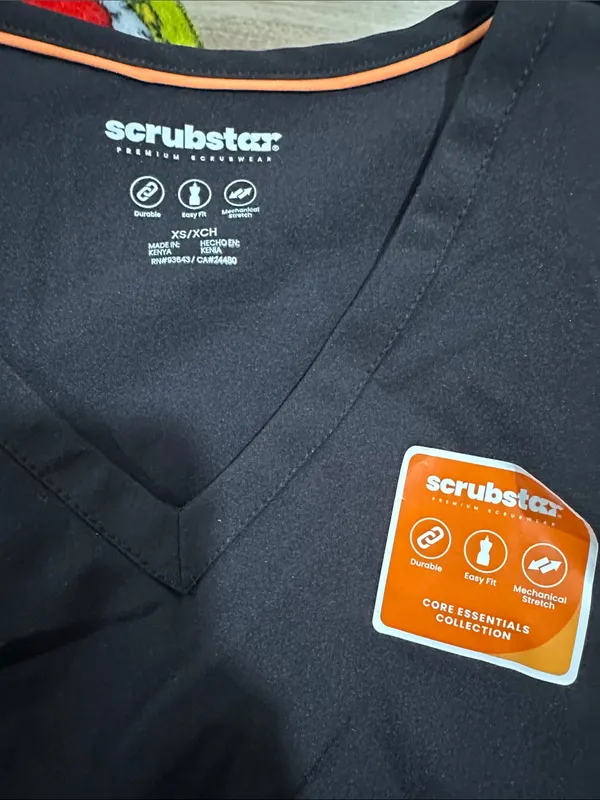 Scrubstar Black V-Neck Scrub Top - Image 2