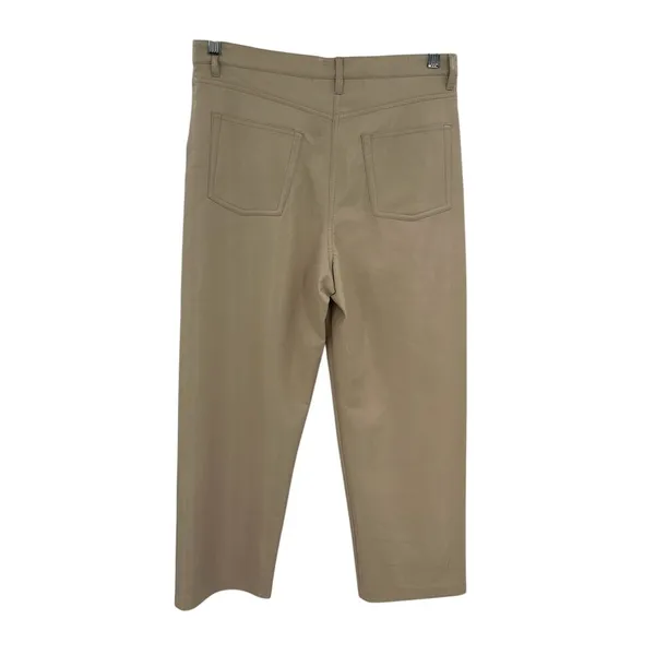 Aritzia Wilfred The Melina Pants Vegan Leather‎ Cropped Beige Size 10 - Image 5