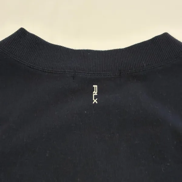 RLX Ralph Lauren Pullover Women S Navy V-Neck Ribbed Panel High-Low Top - Image 4