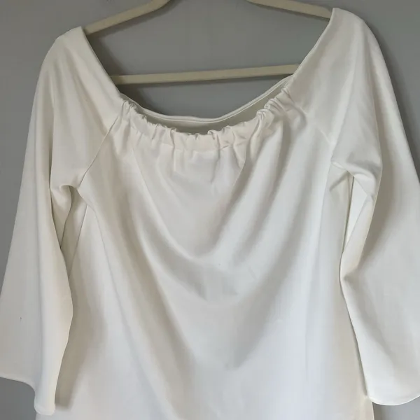 Tuckernuck White Miranda Off The Shoulder Blouse Top 3/4 Sleeve Women's Size XL - Image 4