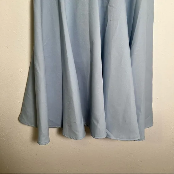 Pleated A-Line Skirt Light‎ Blue Swing Flowy F - Image 3