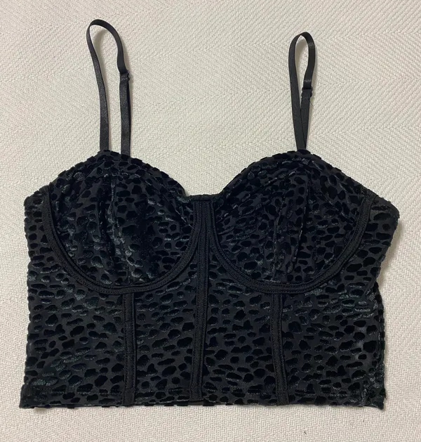 Cropped Tank Top Black Size XS - Image 2