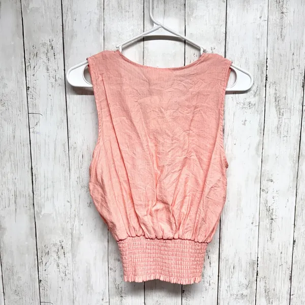 Six Fifty Blouse Women Size Medium V-Neck Wrap Front Sleeveless Cinch Waist‎ Top - Image 7