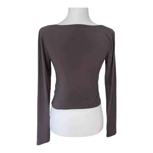 Wilfred by Aritzia Square Neck Ruched Long Sleeve Top — Medium - Image 6