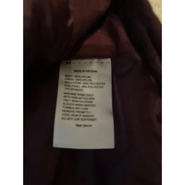 Reebok‎ Quilted Asymmetrical Zip Vest Purple Burgundy Puffer Athletic Size L - Image 8