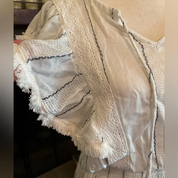 Surf Gypsy NWT Fringe Trim Ruffled Swim Cover Up - Large - Image 4