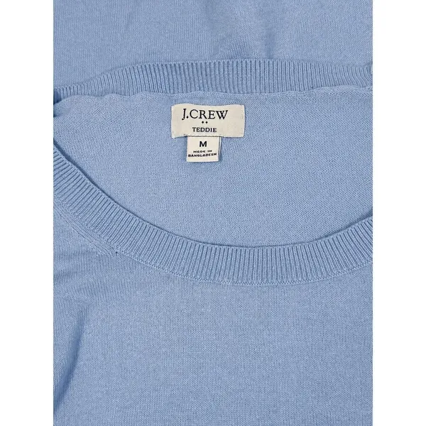 J.Crew Teddie Sweater Womens Medium Blue Lightweight Crew Neck Long Sleeve Knit - Image 5