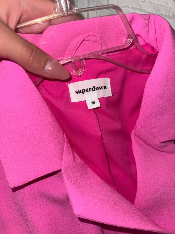 Superdown Armida Button Blazer Dress in Hot Pink - Image 3