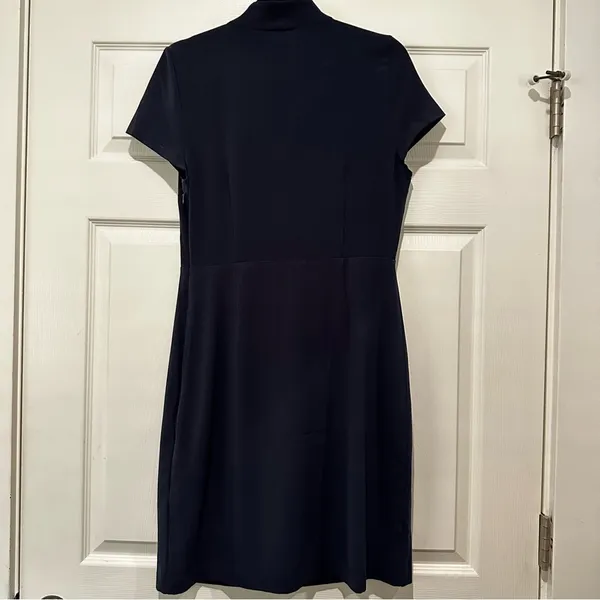 Banana Republic‎ Royal Blue Short Sleeve V-Neck Sheath Mini Work Dress Womens - Image 2