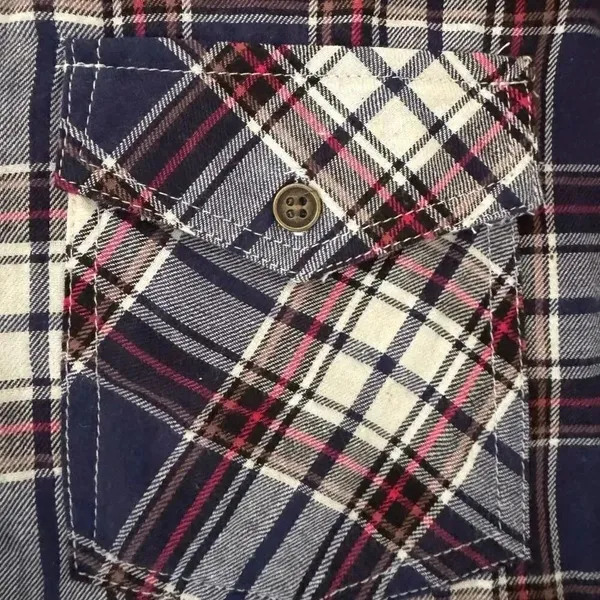 Altar’d State Shirt Button Front Blue Plaid Flannel Mixed Media Lace SZ L #2315 - Image 8
