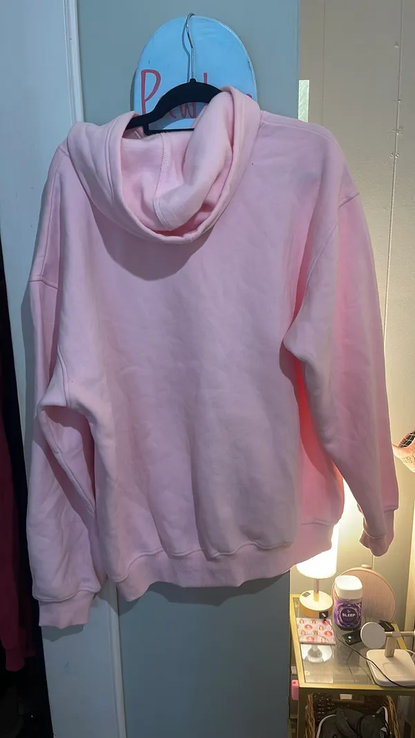 Pink White Fox Hoodie L/XL - Image 3
