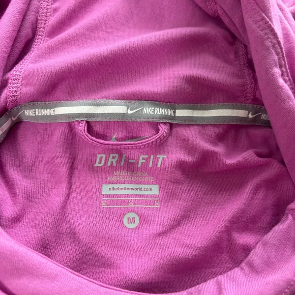 Nike Dri-Fit Fuchsia Pink‎ Hooded Long Sleeve Running Top Size M - Image 10