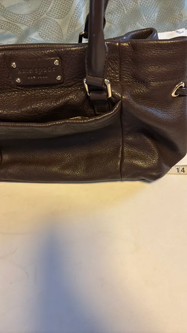 Kate Spade Brown Leather Bag Gorgeous Leather 15” Wide 8” Length - Image 17