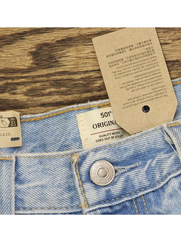 NWT Levi's 501 Fly High Rise Straight Jeans 94417273 County Fair Blue 31 x 30 - Image 9